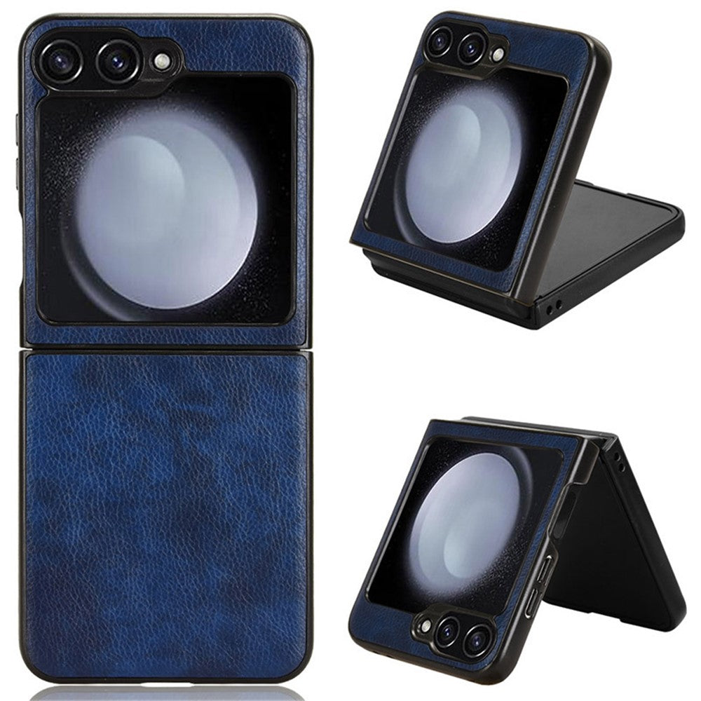 For Samsung Galaxy Z Flip7 FE 5G / Z Flip6 5G Case Litchi Texture Leather Hard PC Phone Cover