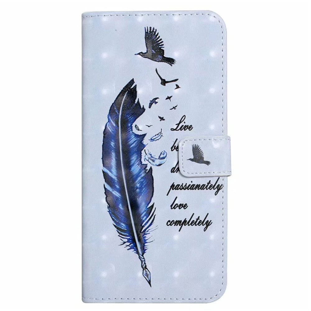 Til iPhone 16 Plus Cover Stativ Kortholder Læder Telefoncover 3D Kreativt Mønster Design