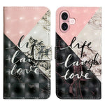 Til iPhone 16 Plus Cover Stativ Kortholder Læder Telefoncover 3D Kreativt Mønster Design