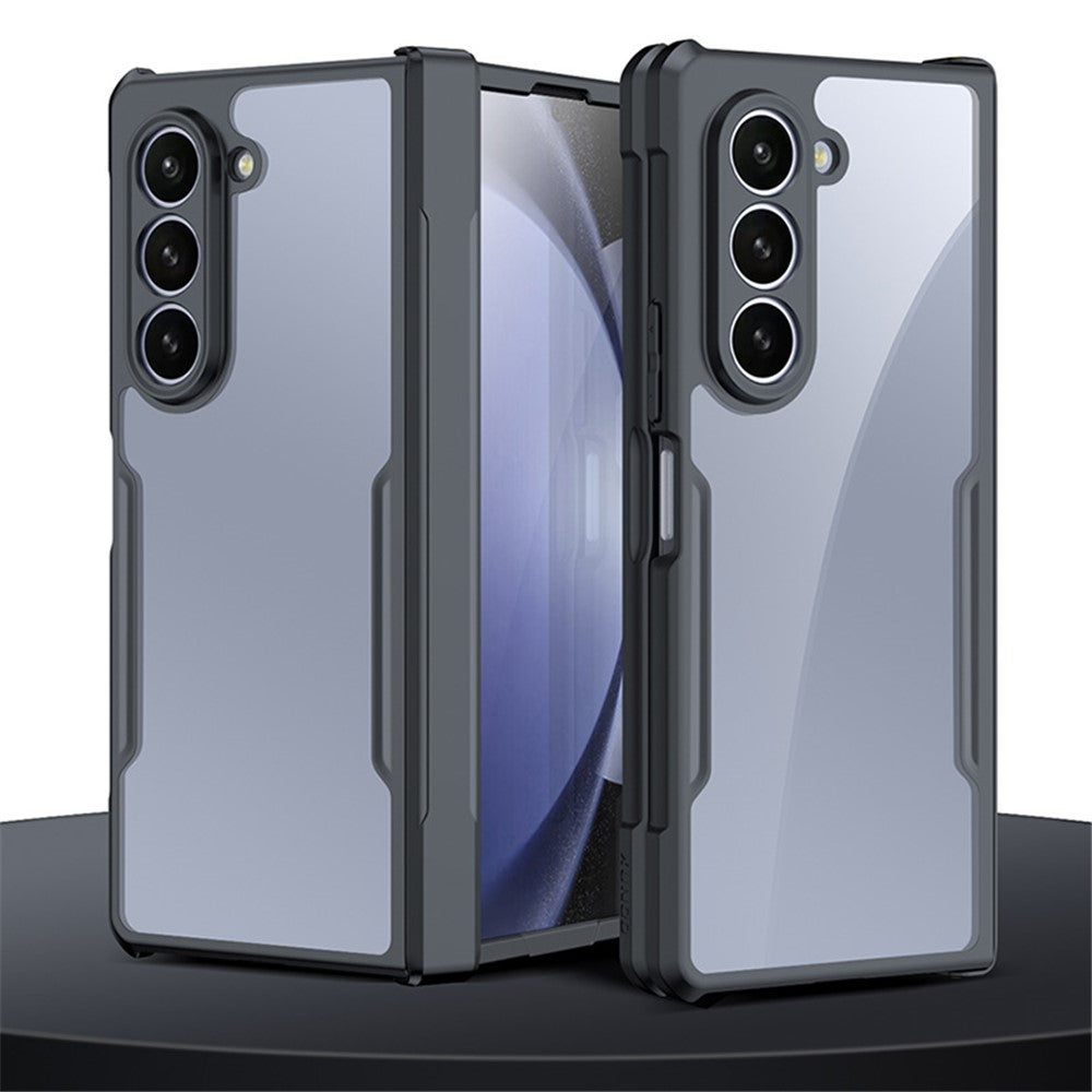 XUNDD For Samsung Galaxy Z Fold6 5G Case TPU+Acrylic Precise Cutouts Phone Cover with Screen Film / Protective Bar