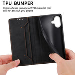 DF-05 For iPhone 16 Case PU Leather RFID Blocking Phone Cover