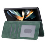 DIERFENG DF-03 Til Samsung Galaxy Z Fold6 5G Pung Telefoncover med Prægede Linjer i Læder