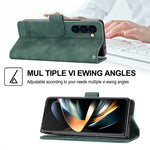 DIERFENG DF-03 Til Samsung Galaxy Z Fold6 5G Pung Telefoncover med Prægede Linjer i Læder