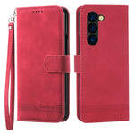 DIERFENG DF-03 Til Samsung Galaxy Z Fold6 5G Pung Telefoncover med Prægede Linjer i Læder