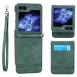 DIERFENG DF-03 kortholder-mobilcover til Samsung Galaxy Z Flip7 FE 5G / Z Flip6 5G med trykte linjer