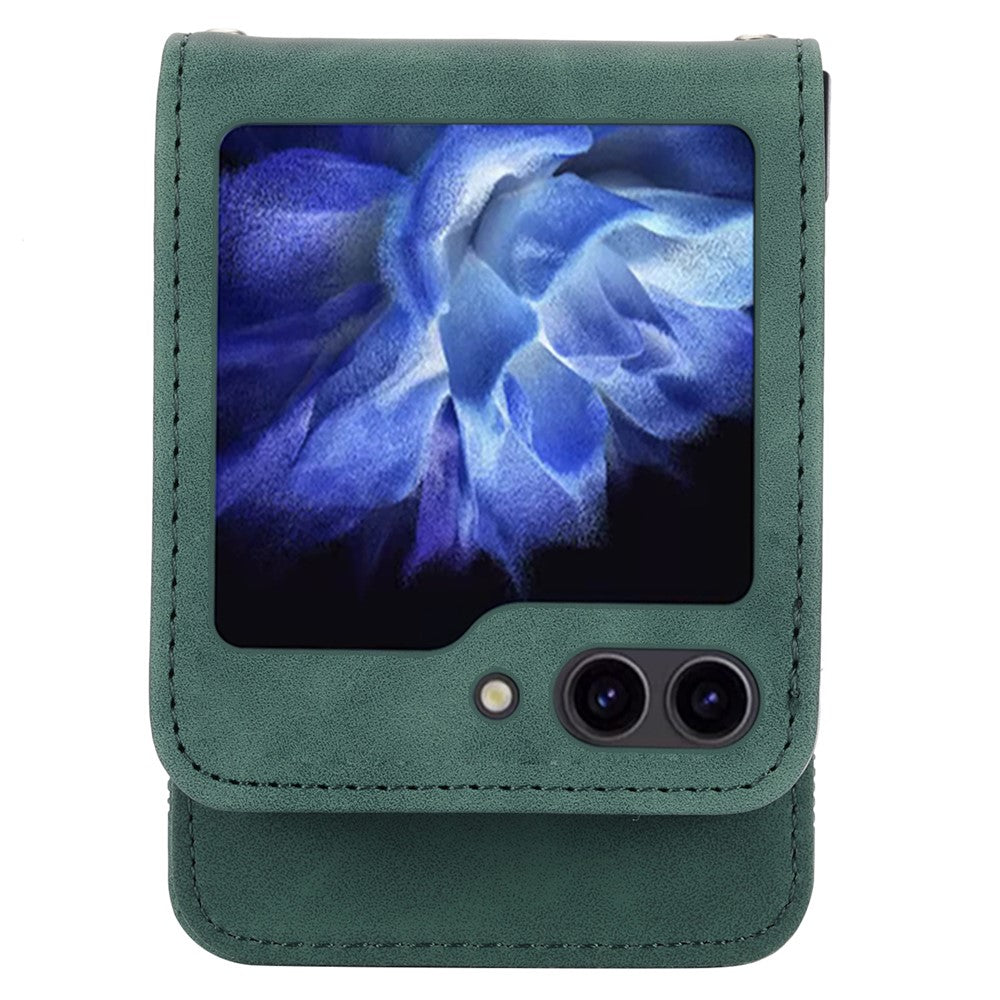 DIERFENG DF-03 kortholder-mobilcover til Samsung Galaxy Z Flip7 FE 5G / Z Flip6 5G med trykte linjer