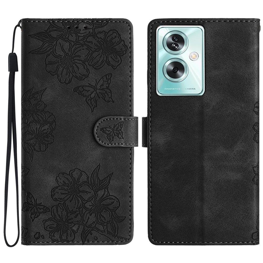 For Oppo A79 5G / A2 5G Case Butterfly Flower PU Leather Magnetic Clasp Phone Cover