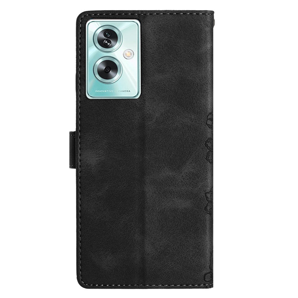 For Oppo A79 5G / A2 5G Case Butterfly Flower PU Leather Magnetic Clasp Phone Cover
