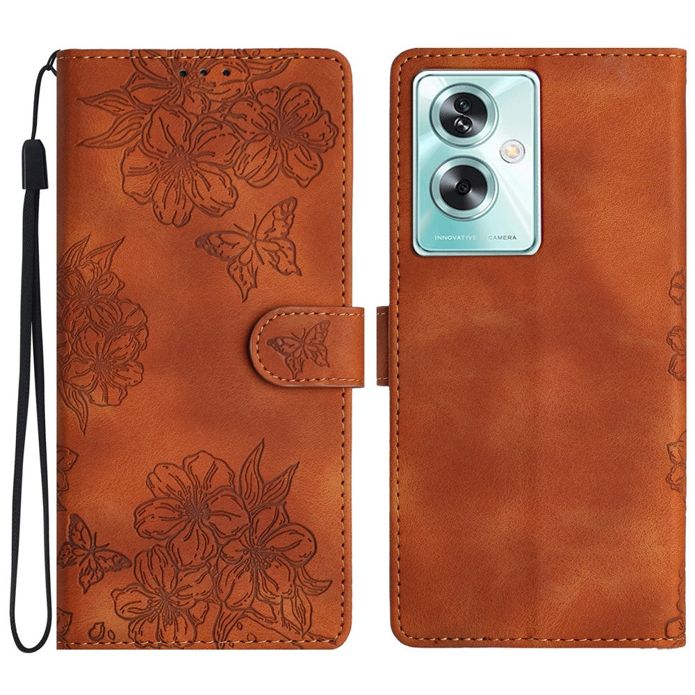 For Oppo A79 5G / A2 5G Case Butterfly Flower PU Leather Magnetic Clasp Phone Cover