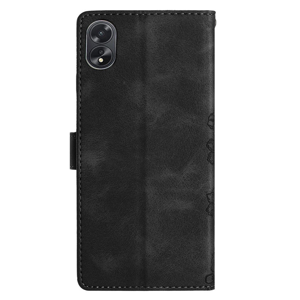 For Oppo A58 5G / A78 5G Case Leather Shockproof Skin-Touch Phone Cover Butterfly Flower