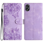 For Oppo A58 5G / A78 5G Case Leather Shockproof Skin-Touch Phone Cover Butterfly Flower