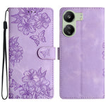 For Xiaomi Redmi 13C 4G / Poco C65 4G Case Butterfly Flower Design Leather Wallet Flip Phone Cover