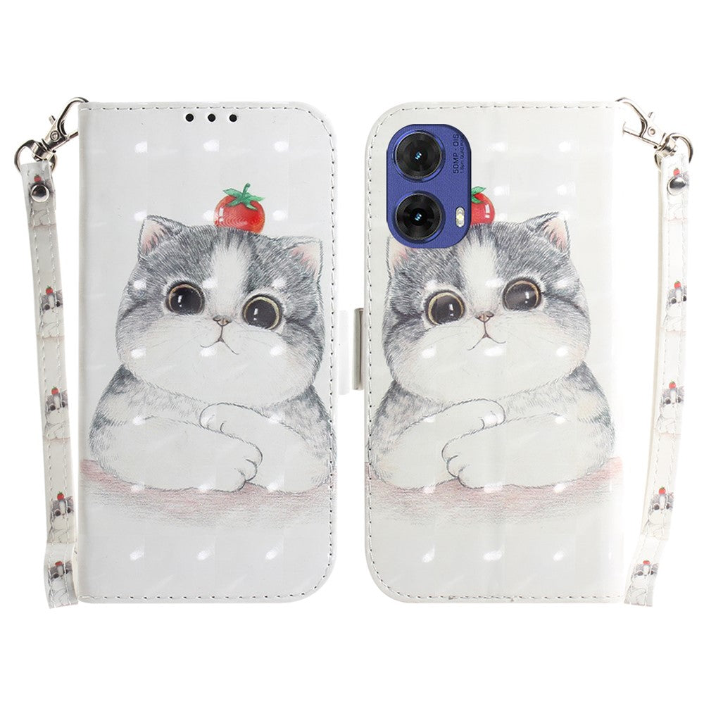 Til Motorola Moto G85 5G / S50 Neo 5G Telefoncover Pung Læder Telefonstativ Cover med Mønsterprint
