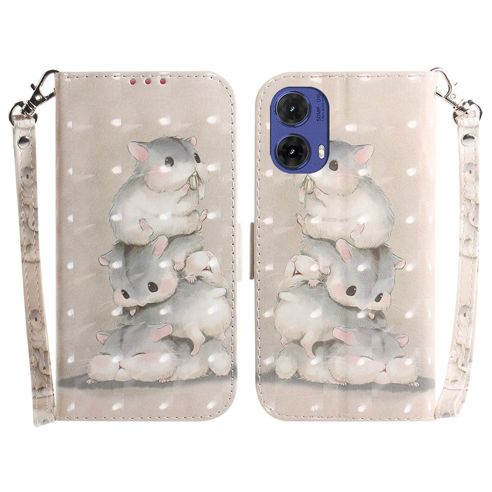 Til Motorola Moto G85 5G / S50 Neo 5G Telefoncover Pung Læder Telefonstativ Cover med Mønsterprint