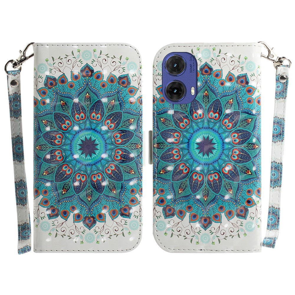 Til Motorola Moto G85 5G / S50 Neo 5G Telefoncover Pung Læder Telefonstativ Cover med Mønsterprint