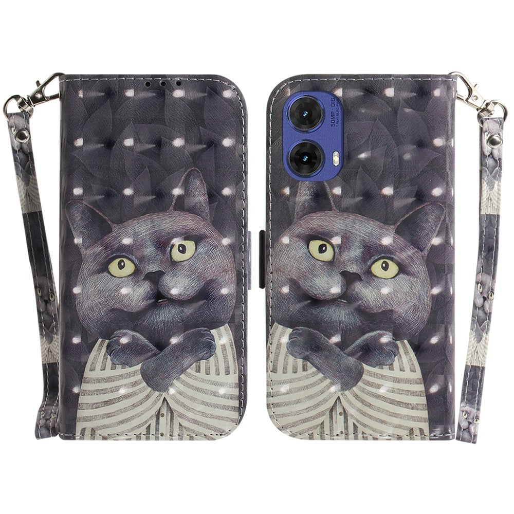 Til Motorola Moto G85 5G / S50 Neo 5G Telefoncover Pung Læder Telefonstativ Cover med Mønsterprint