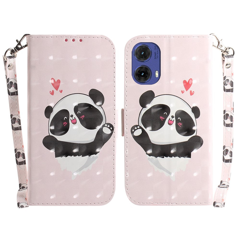 Til Motorola Moto G85 5G / S50 Neo 5G Telefoncover Pung Læder Telefonstativ Cover med Mønsterprint