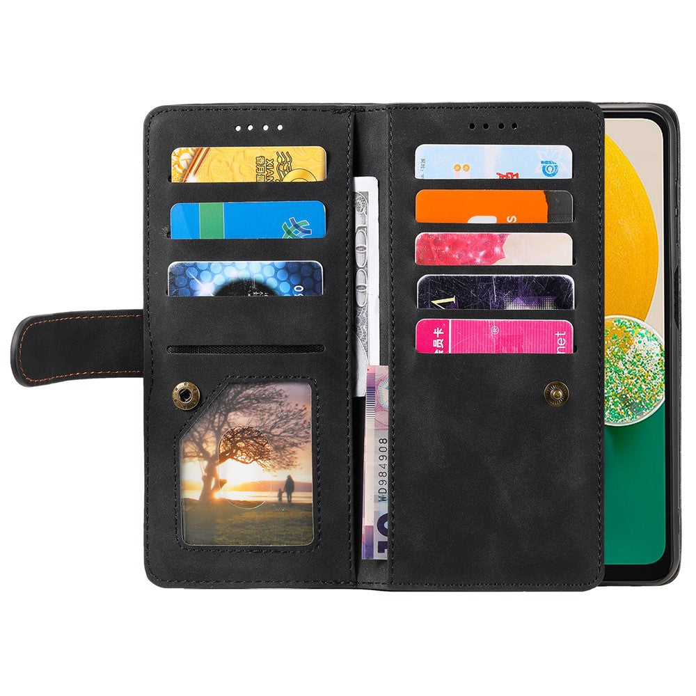 For Samsung Galaxy S24 FE Etui Lynlåslomme PU-læder Telefoncover med 9 Kortpladser