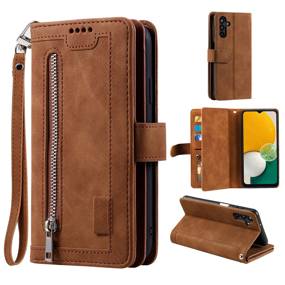 For Samsung Galaxy S24 FE Etui Lynlåslomme PU-læder Telefoncover med 9 Kortpladser