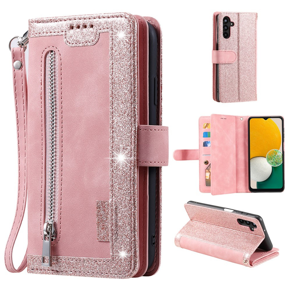 For Samsung Galaxy S24 FE Etui Lynlåslomme PU-læder Telefoncover med 9 Kortpladser