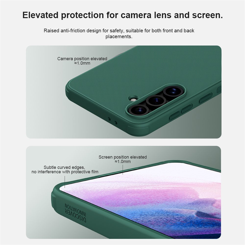 NILLKIN Super Frosted Shield Pro for Samsung Galaxy S24 FE Case PC+TPU Drop-Proof Shell Built-In Magnet Ring