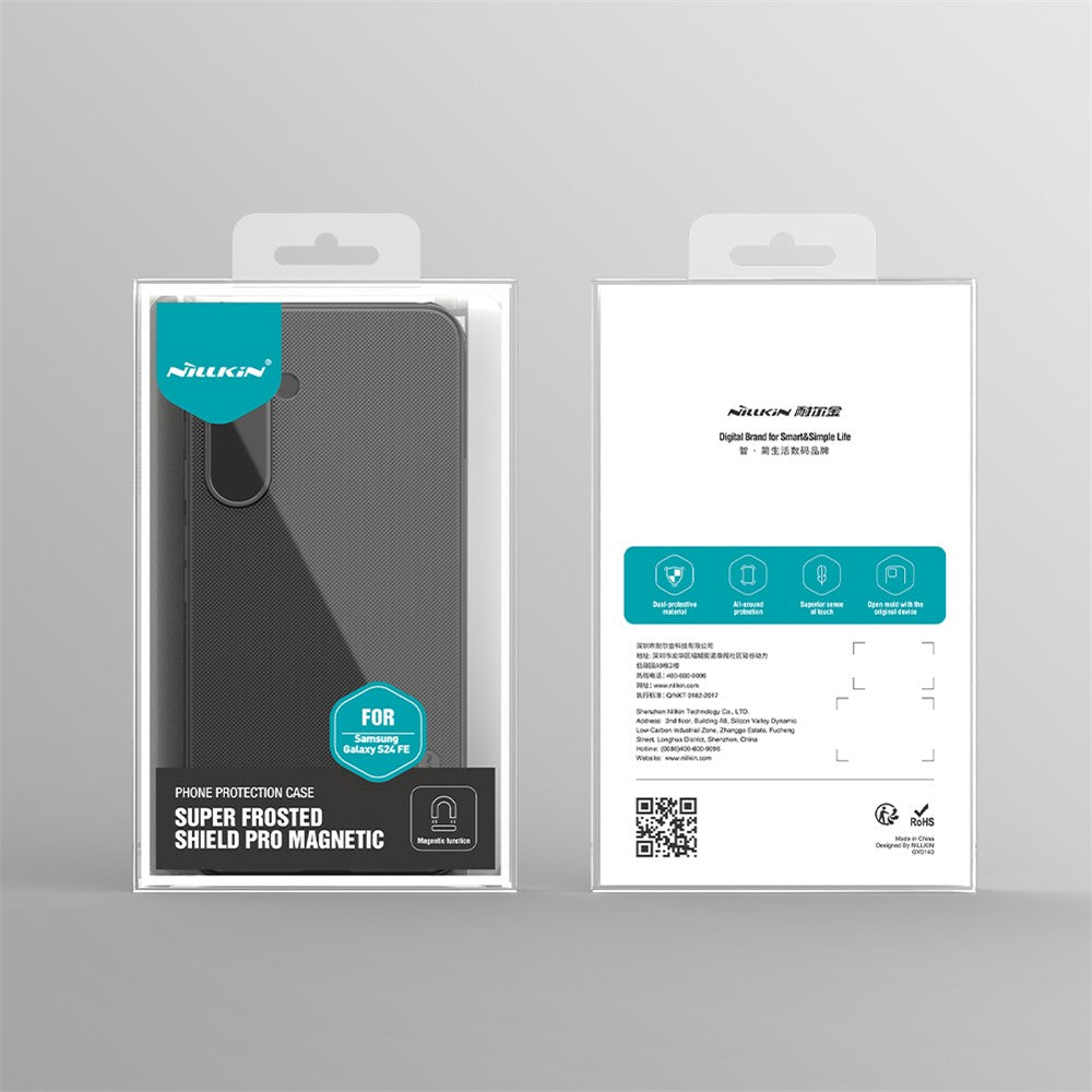 NILLKIN Super Frosted Shield Pro for Samsung Galaxy S24 FE Case PC+TPU Drop-Proof Shell Built-In Magnet Ring