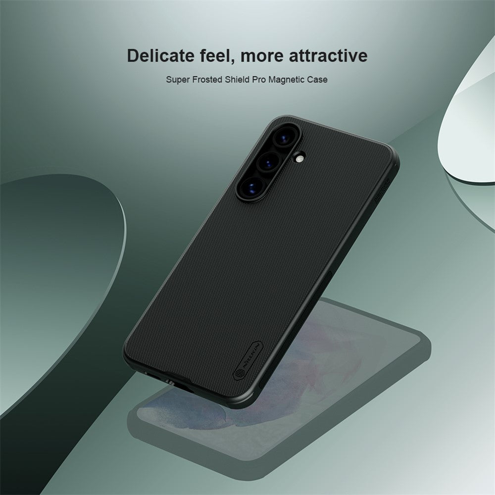 NILLKIN Super Frosted Shield Pro for Samsung Galaxy S24 FE Case PC+TPU Drop-Proof Shell Built-In Magnet Ring