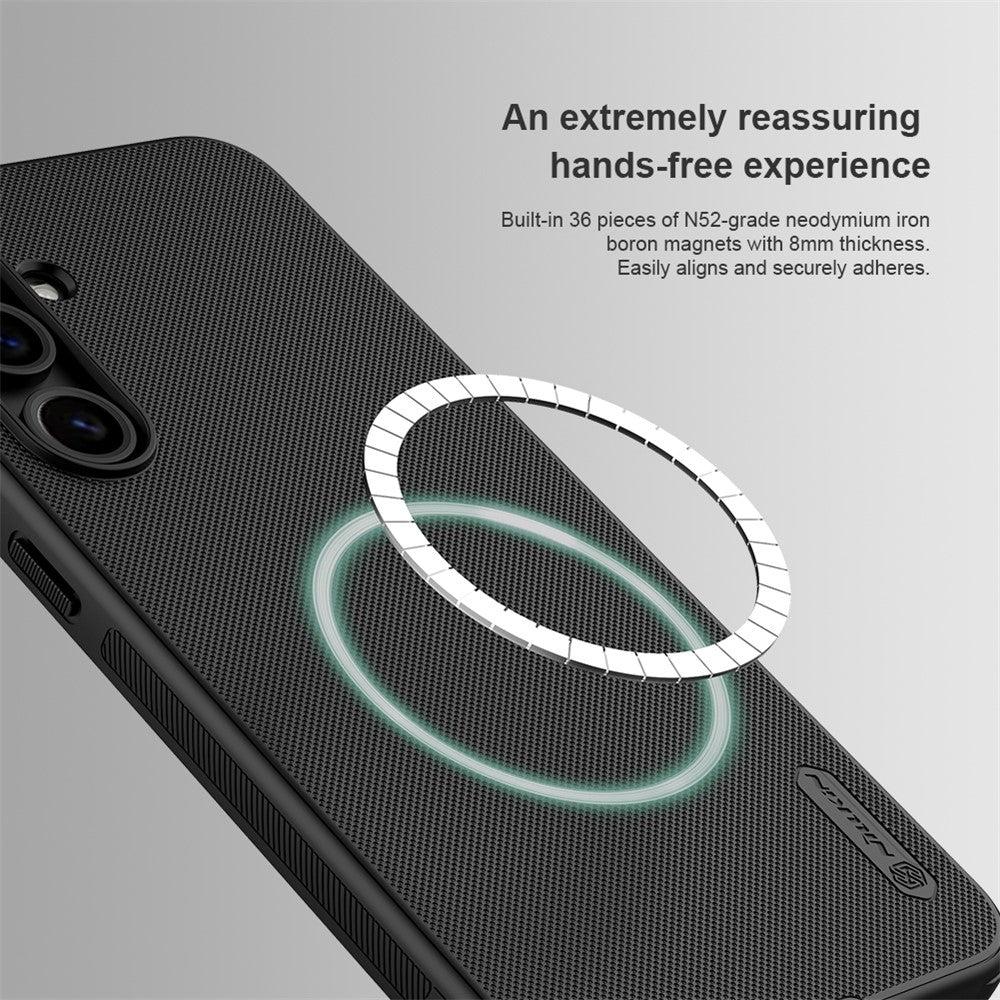NILLKIN Super Frosted Shield Pro for Samsung Galaxy S24 FE Case PC+TPU Drop-Proof Shell Built-In Magnet Ring