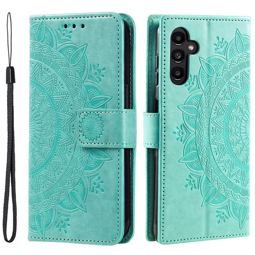 For Samsung Galaxy S24 FE Phone Stand Case Imprinted Totem PU Leather Wallet Phone Cover
