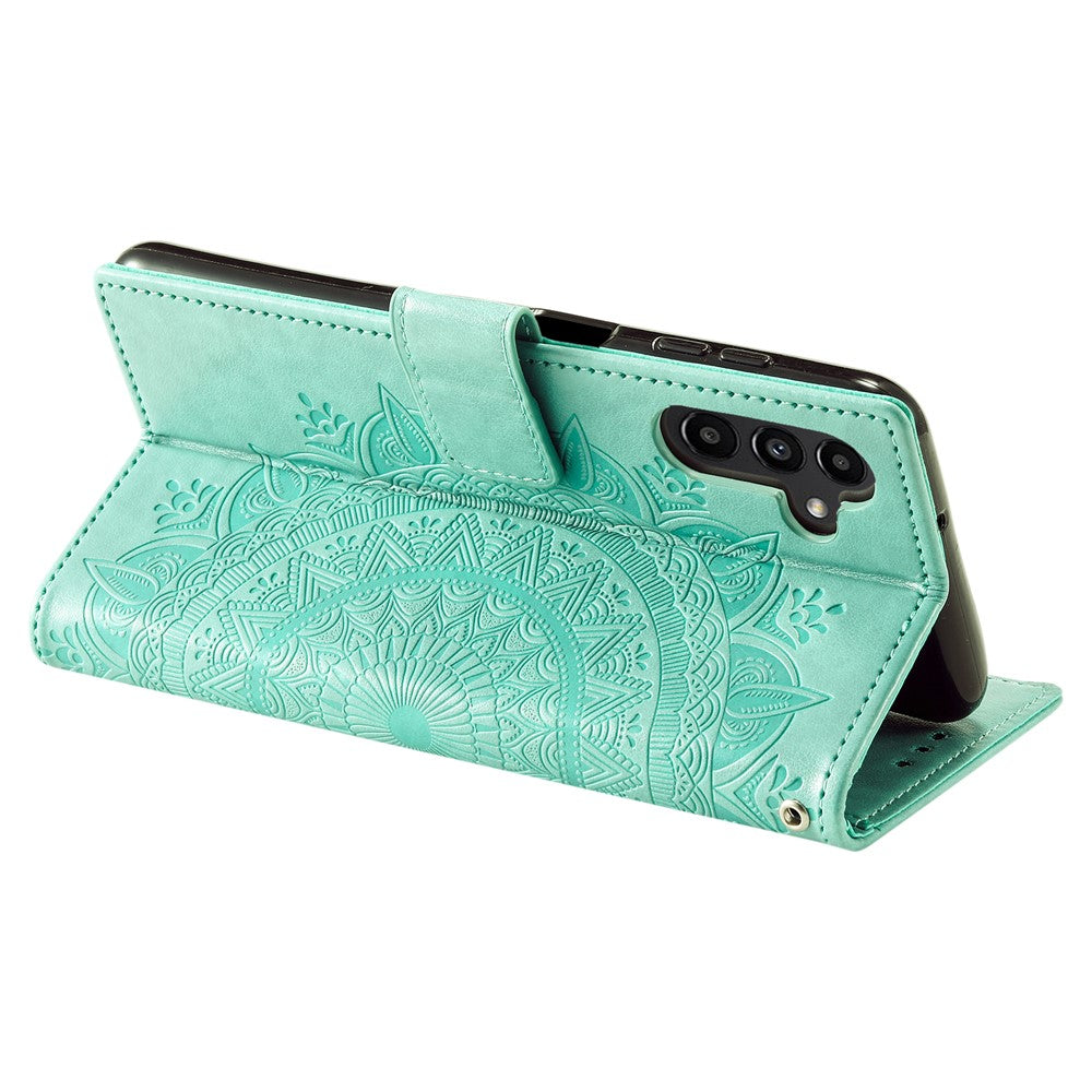 For Samsung Galaxy S24 FE Phone Stand Case Imprinted Totem PU Leather Wallet Phone Cover