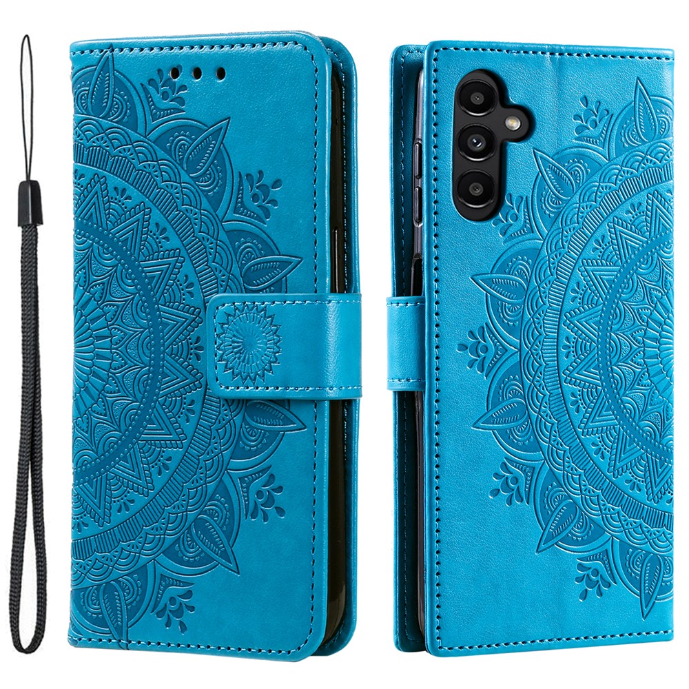 For Samsung Galaxy S24 FE Phone Stand Case Imprinted Totem PU Leather Wallet Phone Cover