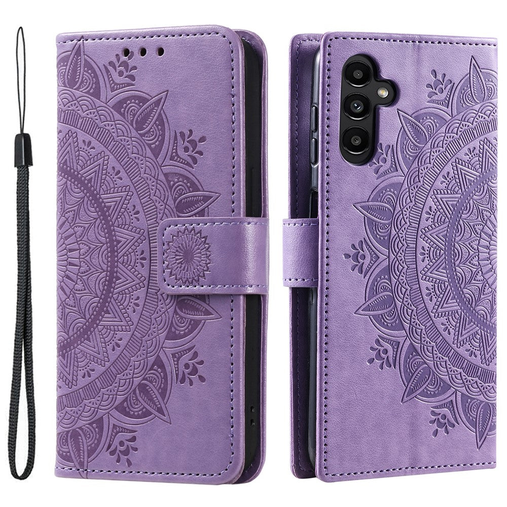 For Samsung Galaxy S24 FE Phone Stand Case Imprinted Totem PU Leather Wallet Phone Cover