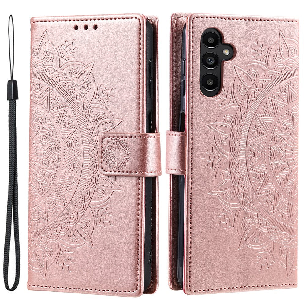 For Samsung Galaxy S24 FE Phone Stand Case Imprinted Totem PU Leather Wallet Phone Cover