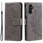 For Samsung Galaxy S24 FE Phone Stand Case Imprinted Totem PU Leather Wallet Phone Cover