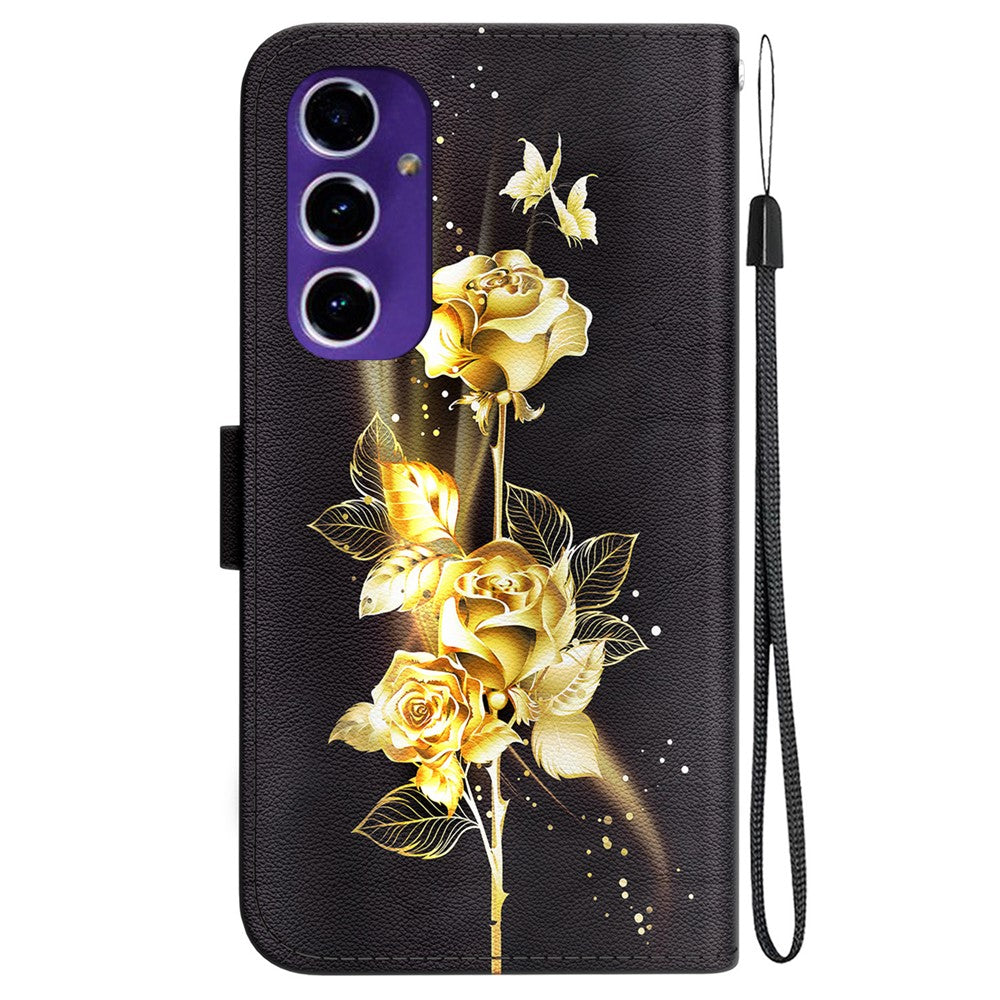 Tegnebog Telefonetui til Samsung Galaxy S24 FE TPU+PU Læder Telefonstativ Cover med Mønstertryk