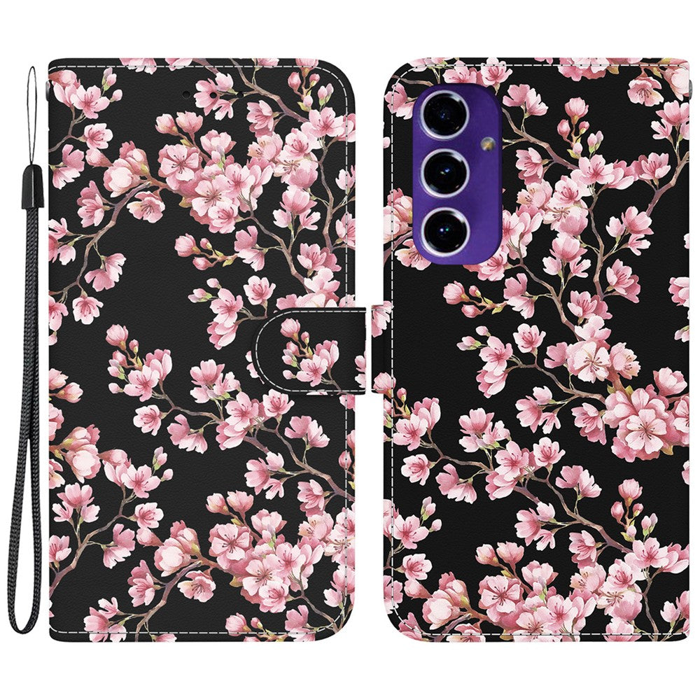 Tegnebog Telefonetui til Samsung Galaxy S24 FE TPU+PU Læder Telefonstativ Cover med Mønstertryk
