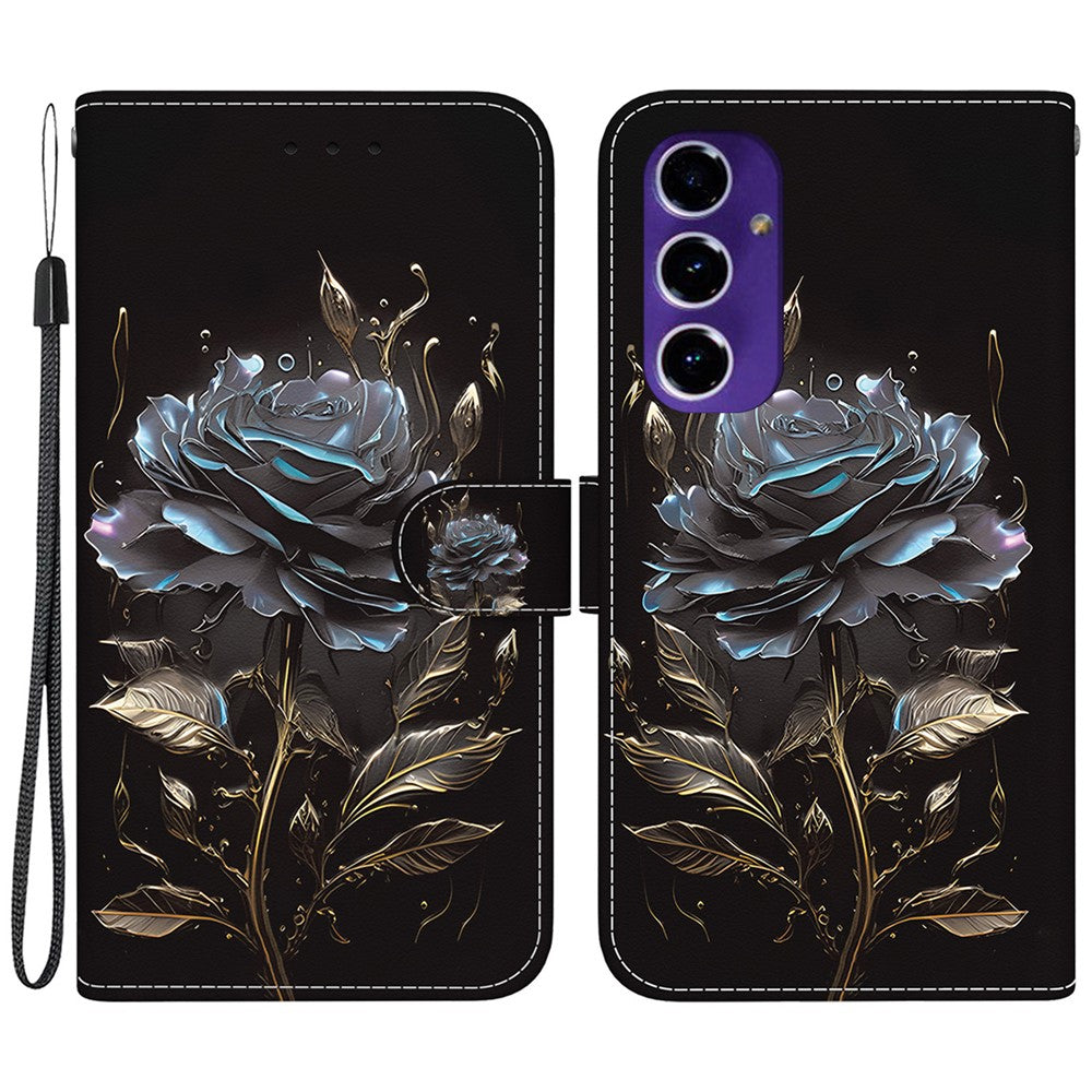 Tegnebog Telefonetui til Samsung Galaxy S24 FE TPU+PU Læder Telefonstativ Cover med Mønstertryk