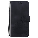 Telefoncover i PU-læder til Samsung Galaxy S24 FE med standfunktion, præget lotusmønster og pungfunktion