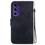 Telefoncover i PU-læder til Samsung Galaxy S24 FE med standfunktion, præget lotusmønster og pungfunktion