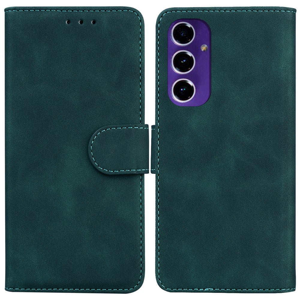 For Samsung Galaxy S24 FE Anti-Scratch Phone Case TPU + PU Leather Phone Stand Cover