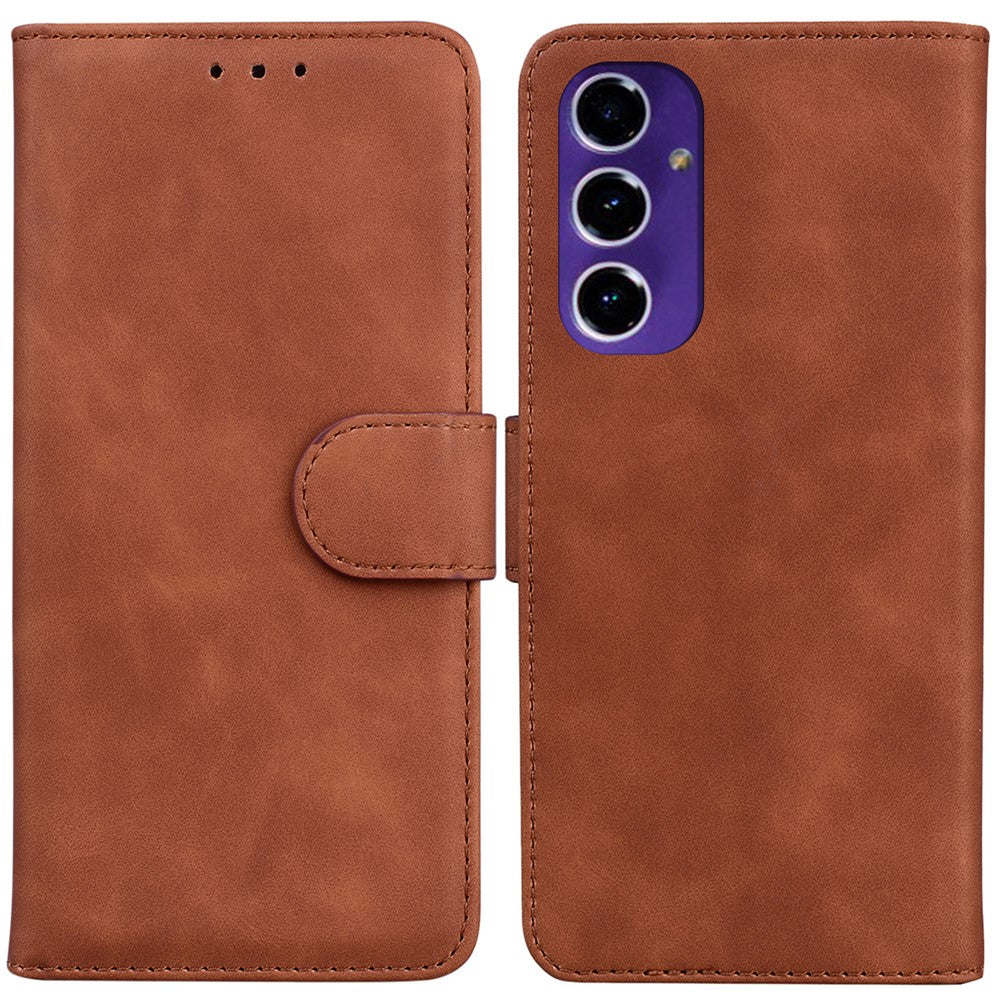 For Samsung Galaxy S24 FE Anti-Scratch Phone Case TPU + PU Leather Phone Stand Cover