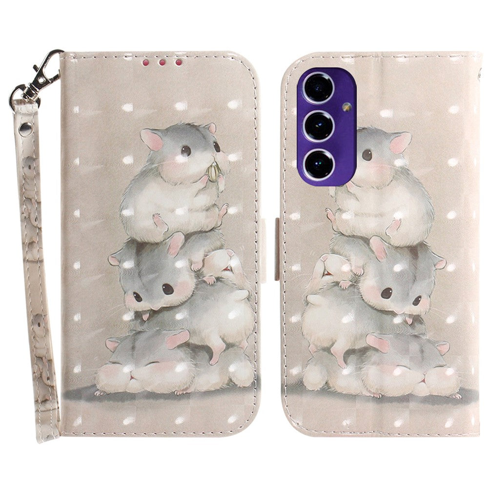 Telefoncover til Samsung Galaxy S24 FE Pung Læder Telefonstander Cover med Mønsterprint