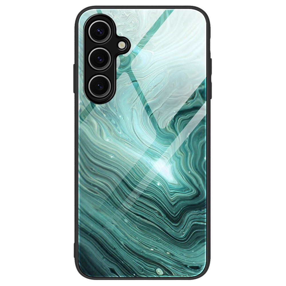 Til Samsung Galaxy S24 FE Telefoncover Marmormønster Hærdet Glas+PC+TPU Telefoncover
