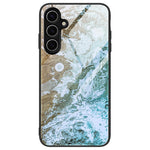 Til Samsung Galaxy S24 FE Telefoncover Marmormønster Hærdet Glas+PC+TPU Telefoncover