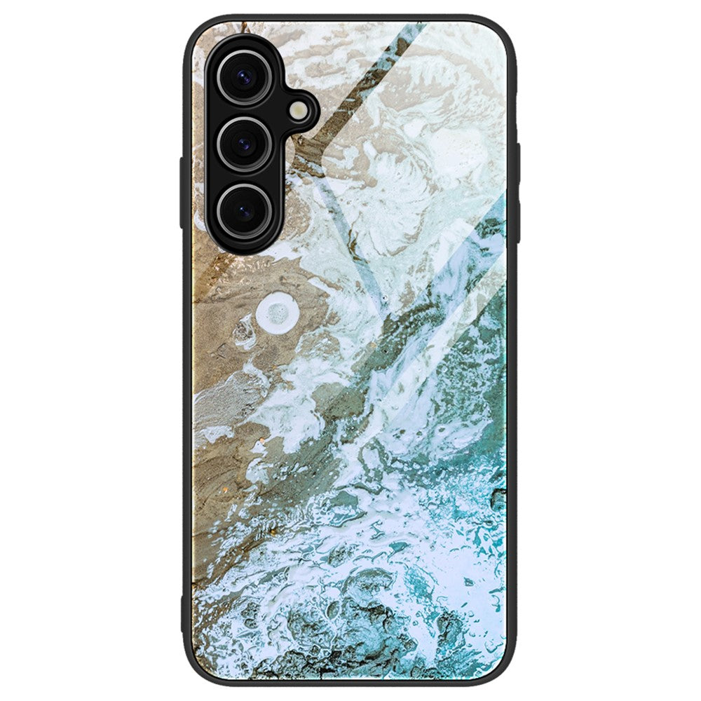 Til Samsung Galaxy S24 FE Telefoncover Marmormønster Hærdet Glas+PC+TPU Telefoncover