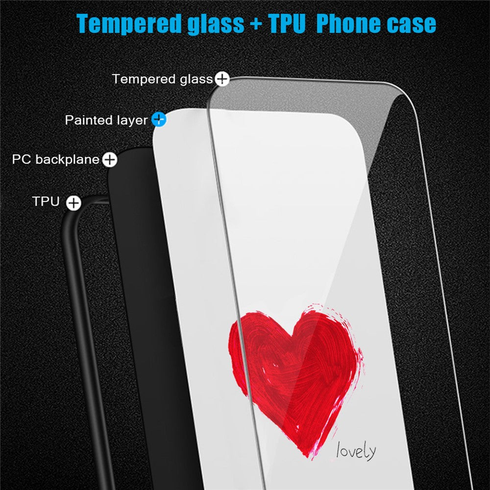 For Samsung Galaxy S24 FE Phone Case Pattern Design Tempered Glass+PC+TPU Phone Cover