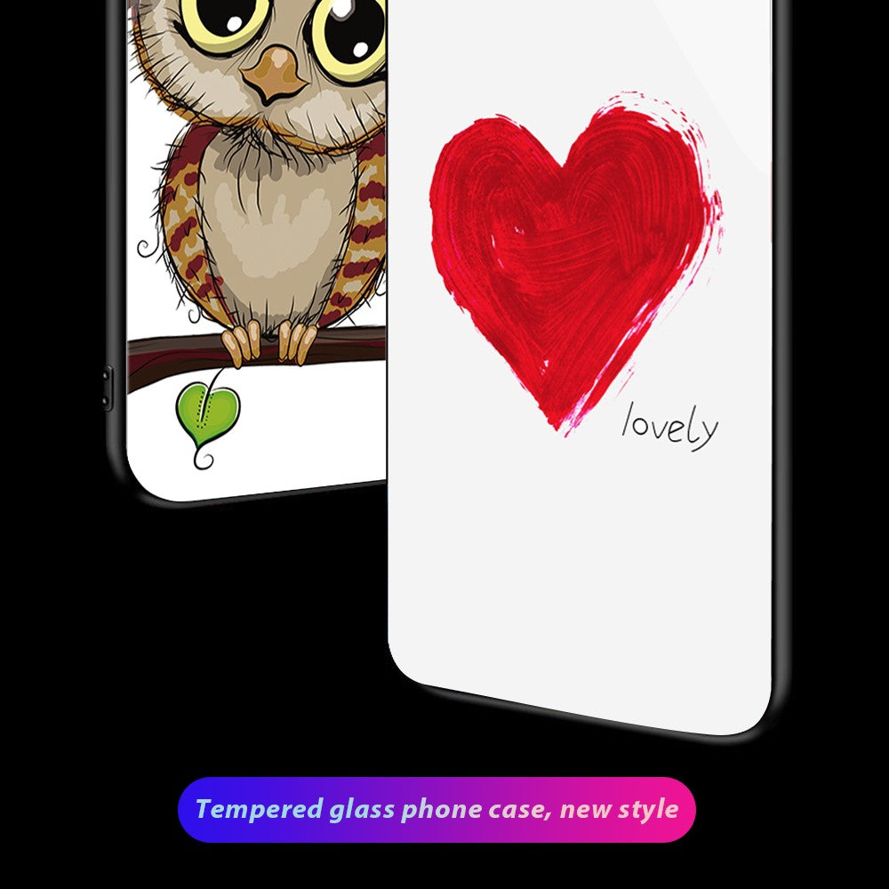For Samsung Galaxy S24 FE Phone Case Pattern Design Tempered Glass+PC+TPU Phone Cover