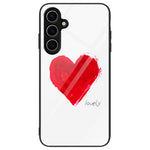 For Samsung Galaxy S24 FE Phone Case Pattern Design Tempered Glass+PC+TPU Phone Cover