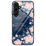 For Samsung Galaxy S24 FE Phone Case Pattern Design Tempered Glass+PC+TPU Phone Cover