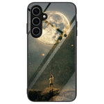 For Samsung Galaxy S24 FE Phone Case Pattern Design Tempered Glass+PC+TPU Phone Cover
